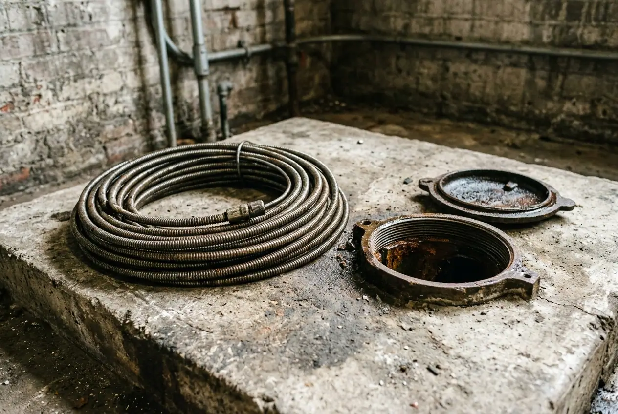 Drain cleaning work in a Las Vegas home, illustrative image