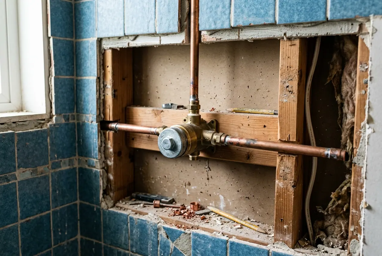 Plumbing fixture installation work in a Las Vegas home, illustrative image