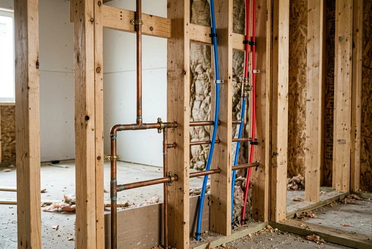 Residential plumbing work in a Las Vegas home, illustrative image