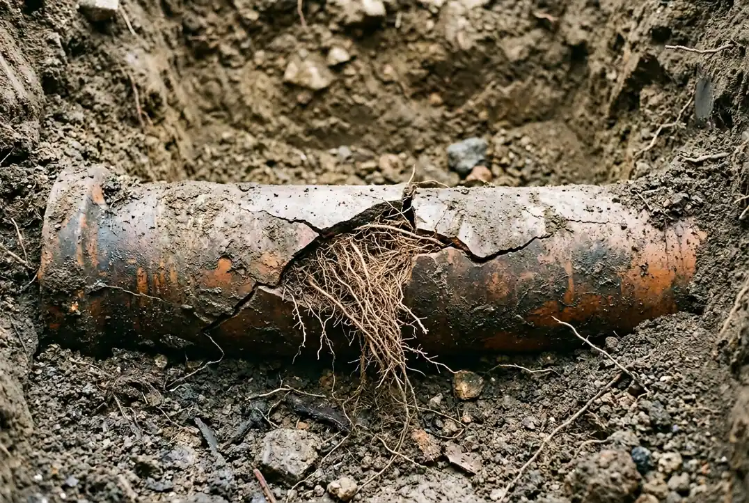 Sewer line services work in a Las Vegas home, illustrative image