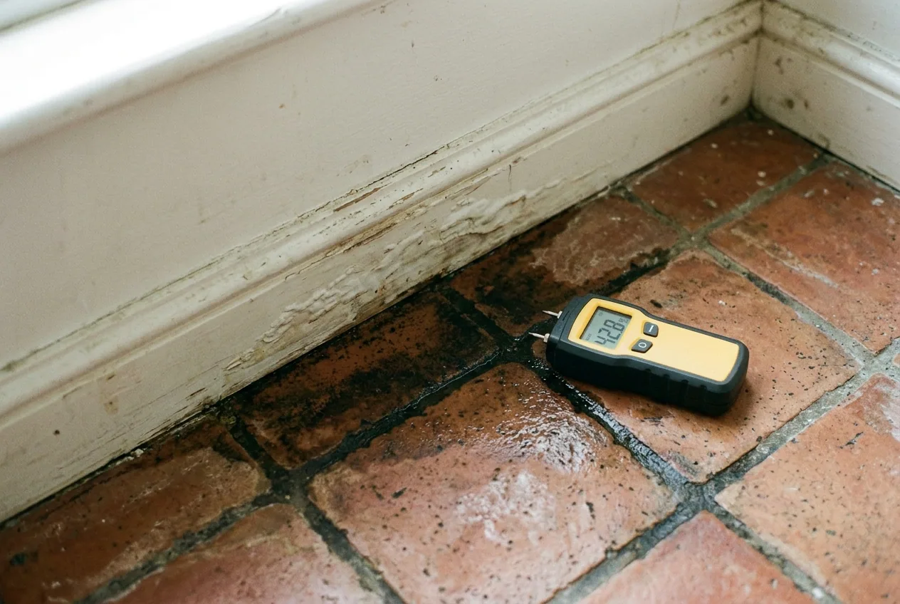 Slab leak repair work in a Las Vegas home, illustrative image
