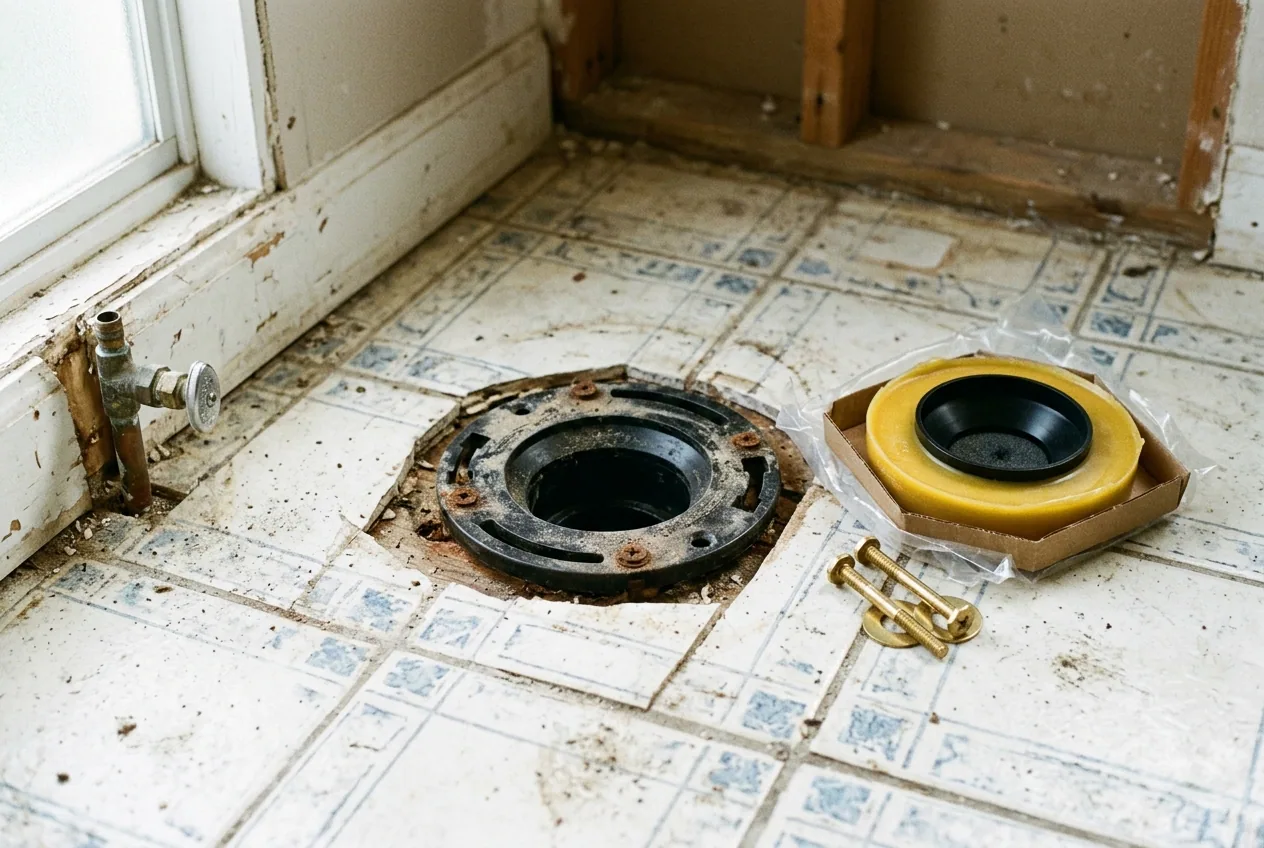 Toilet repair and installation work in a Las Vegas home, illustrative image