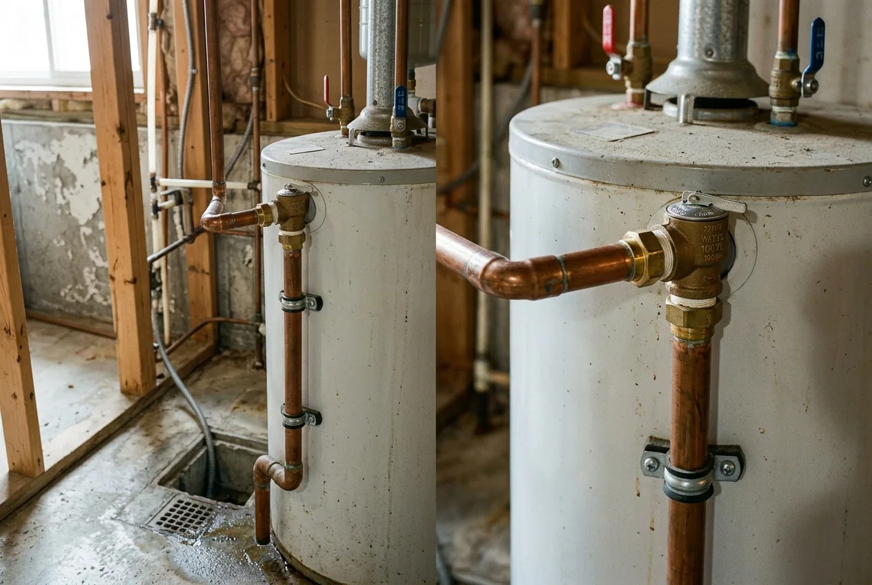 Water heater installation work in a Las Vegas home, illustrative image